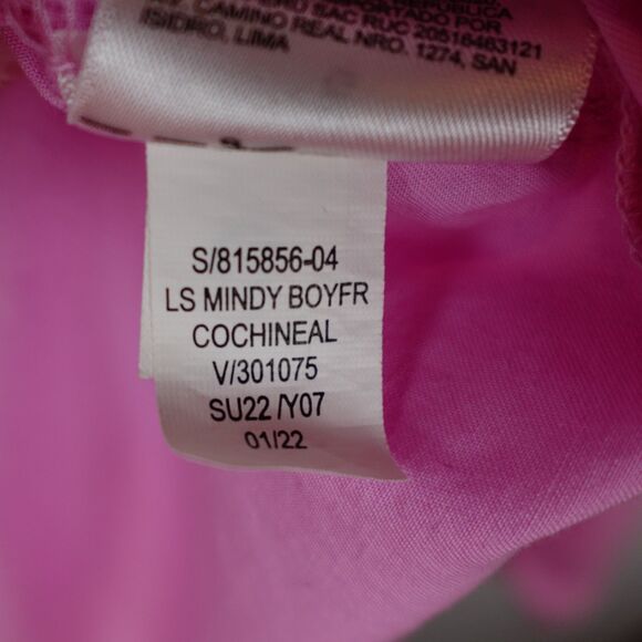 Old Navy The Boyfriend Shirt Women's Large Pink Long Sleeve Button Up Preppy - Picture 11 of 13